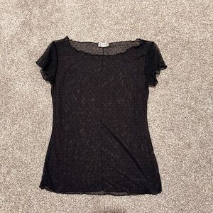 Free People Black Mesh t-shirt